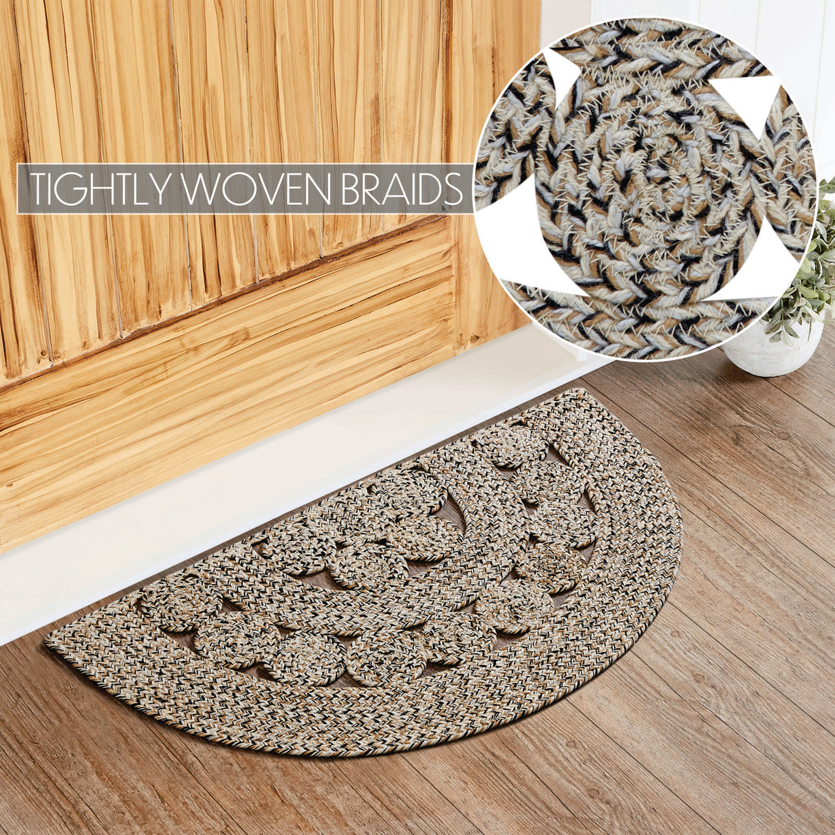 Celeste Blended Pebble Indoor/Outdoor Half Circle Rug 19.5x36