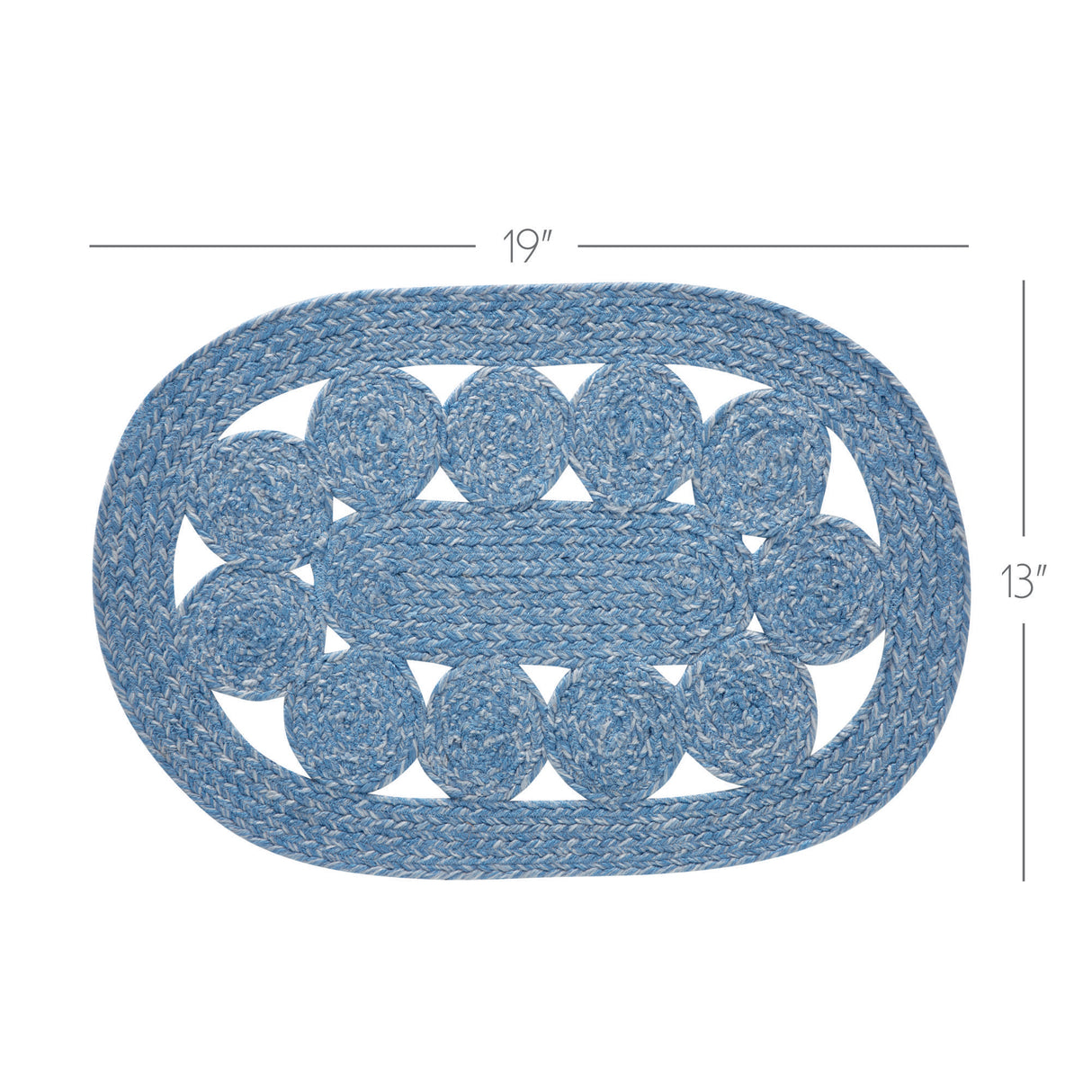 Celeste Blended Blue Indoor/Outdoor Placemat 13x19, 6 Pack 6 Pack