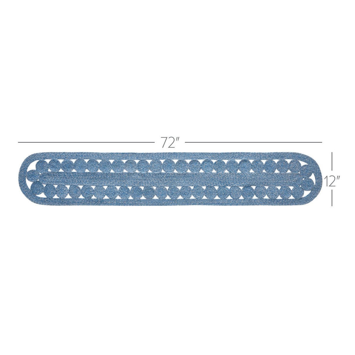 Celeste Steel Blue 12x72 Table Runner & 6 pc 13x19 Placemat Set