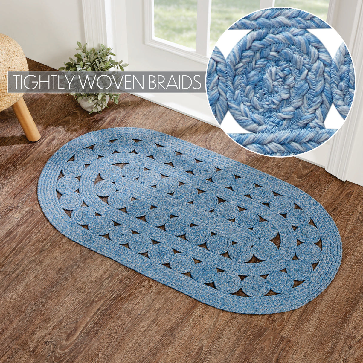 Celeste Blended Blue Indoor/Outdoor Rug Oval 27x48