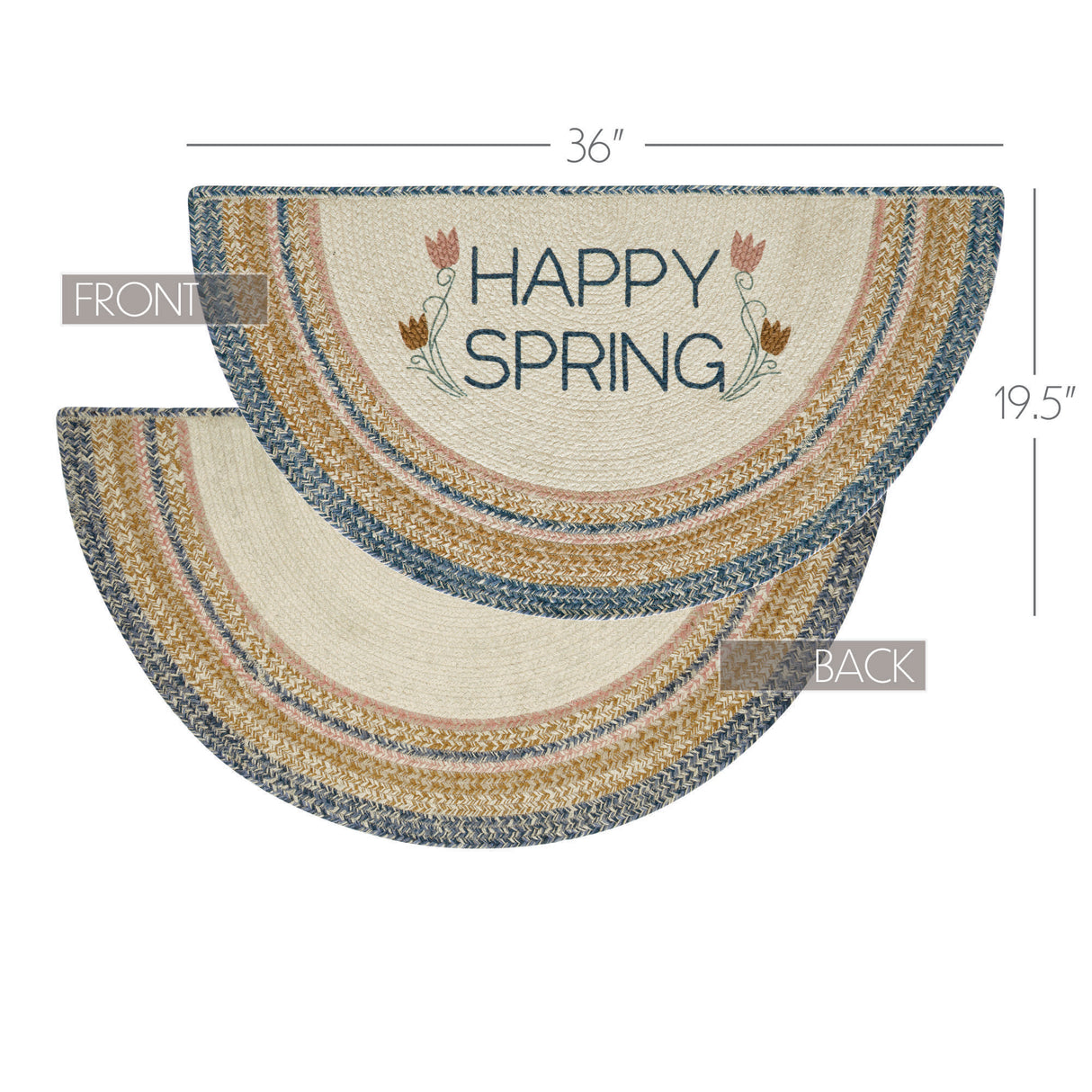 Kaila Happy Spring Jute Rug Half Circle 19.5x36