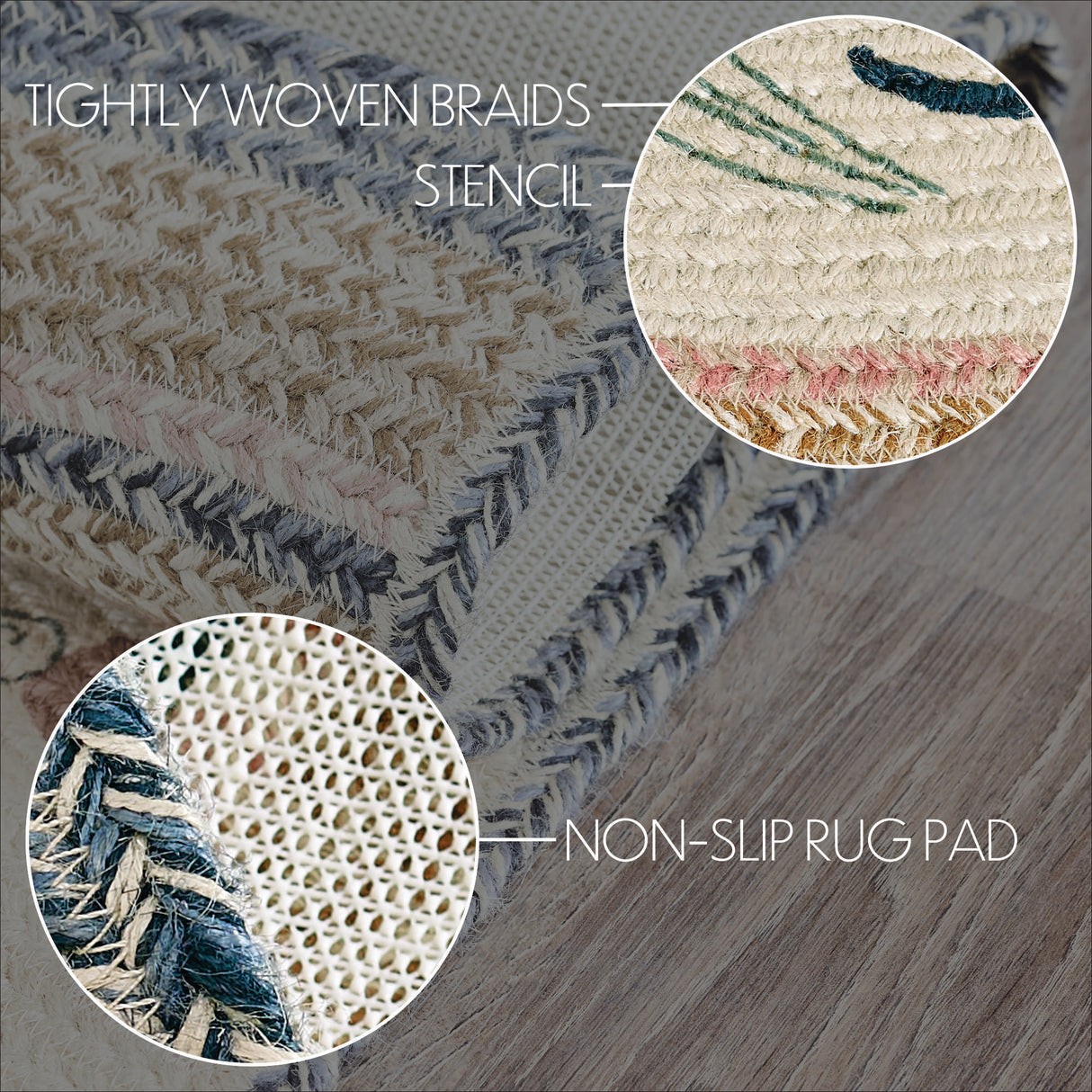 Kaila Happy Spring Jute Rug Half Circle 19.5x36