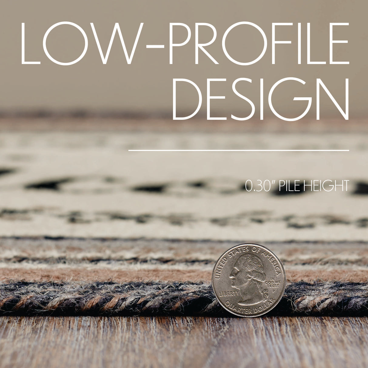 Floral Vine Jute Rug Oval Welcome w/ Pad 27x48