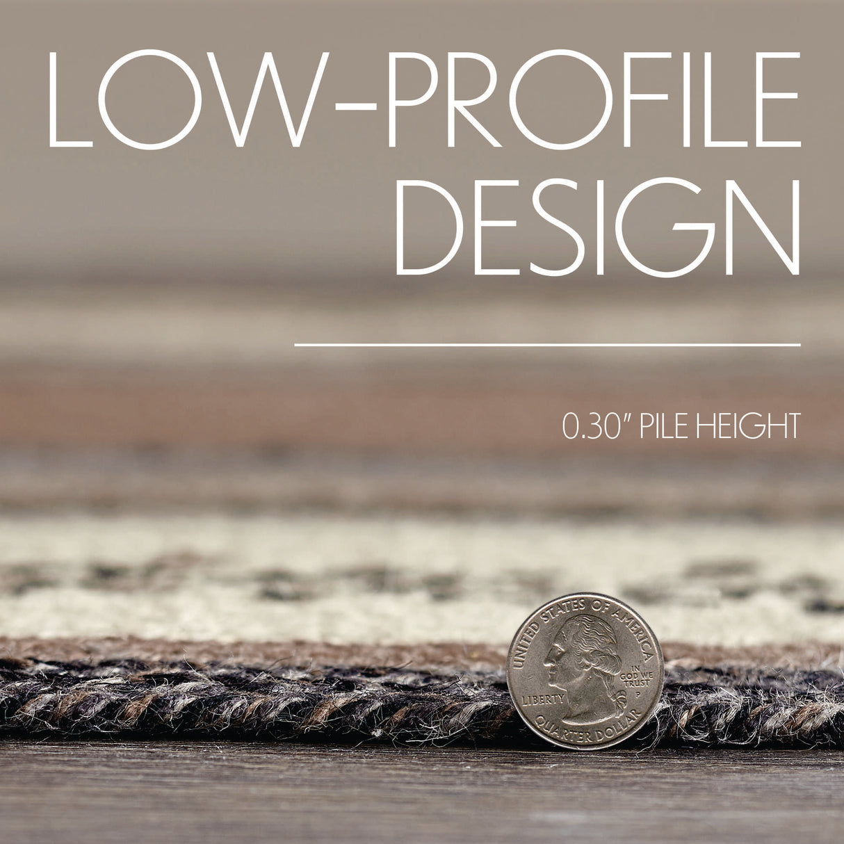 Floral Vine Jute Rug/Runner Rect w/ Pad 24x78