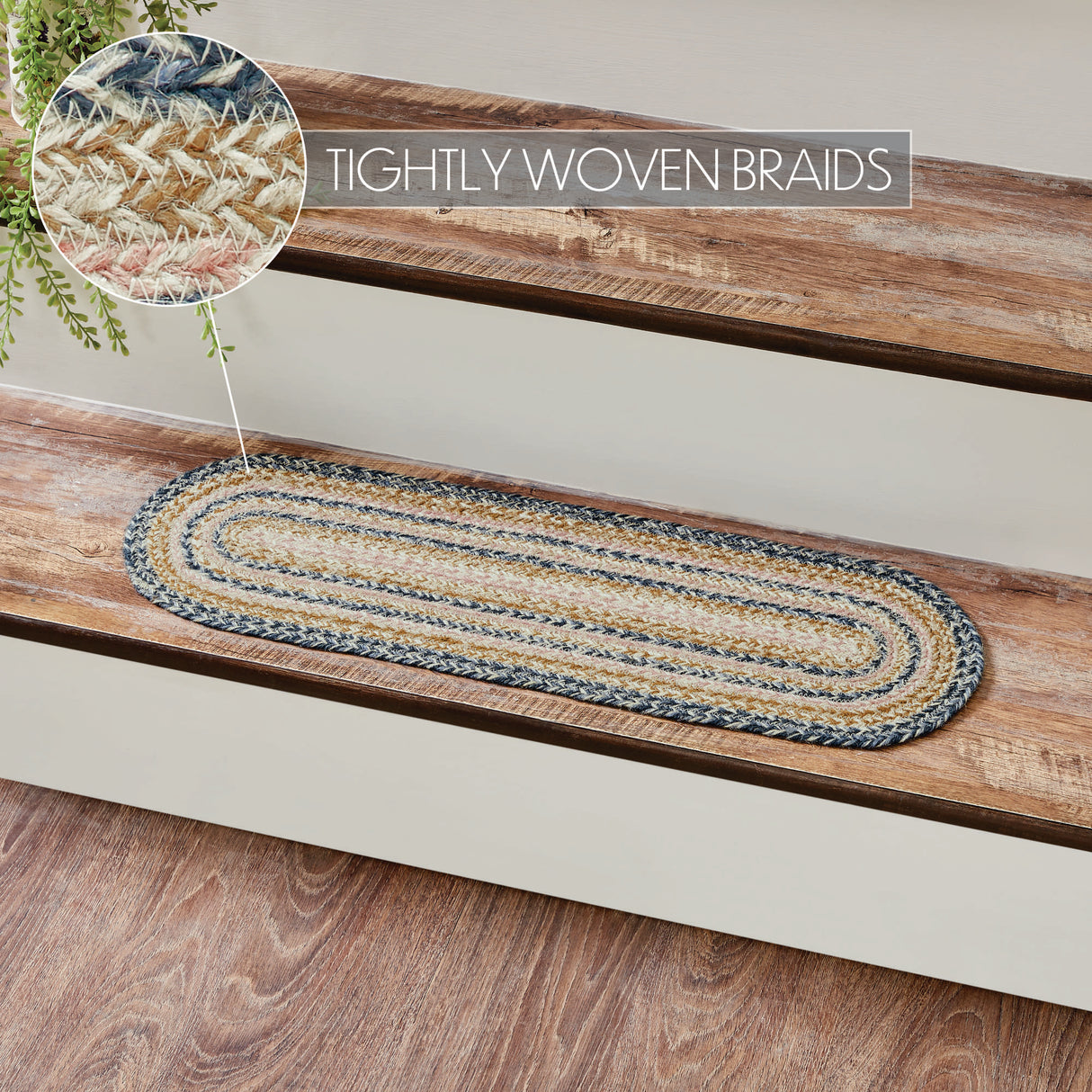 Kaila Jute Stair Tread Oval Latex 8.5x27