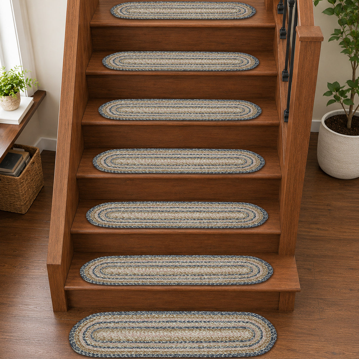 Kaila Jute Stair Tread Oval Latex 8.5x27, Set of 7