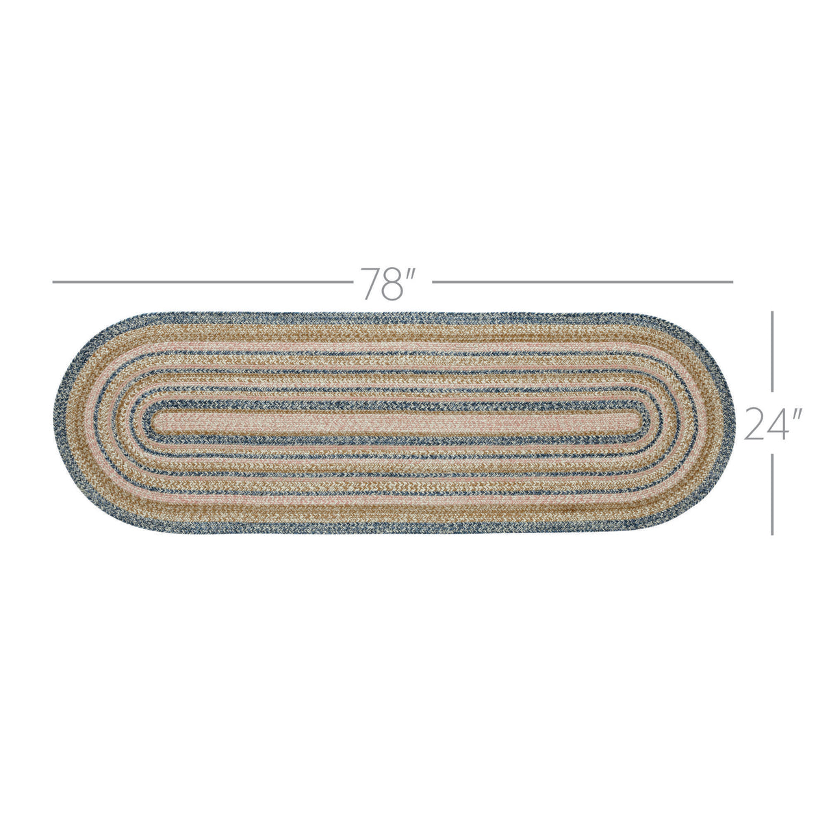 Kaila Jute Rug/Runner Oval w/ Pad 24x78