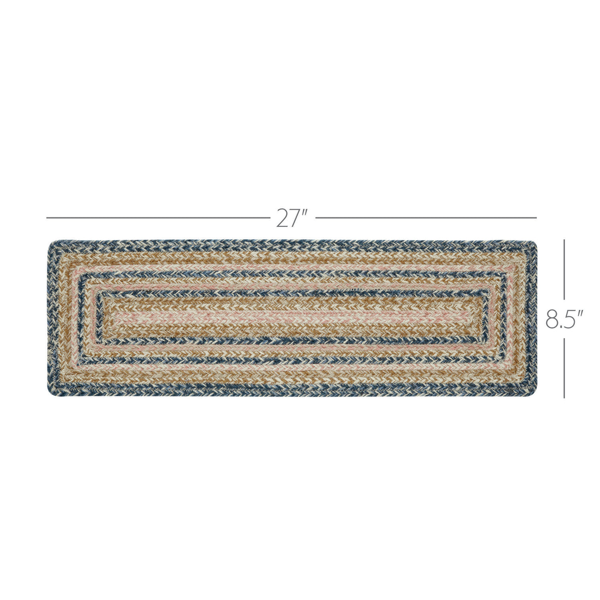 Kaila Jute Stair Tread Rect Latex 8.5x27, Set of 7