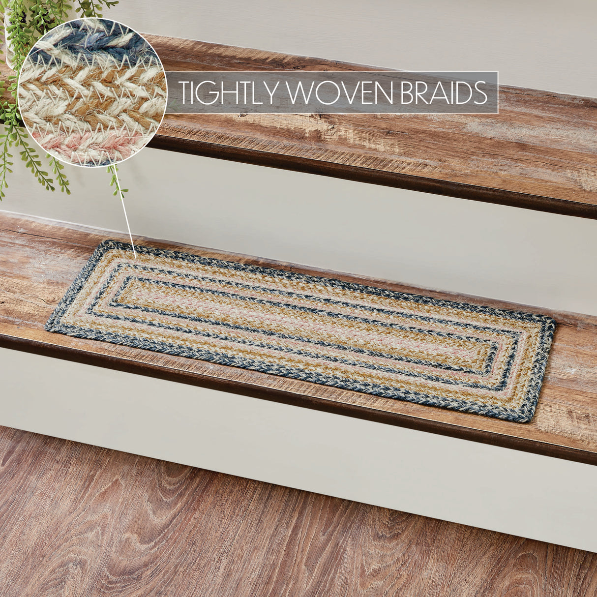 Kaila Jute Stair Tread Rect Latex 8.5x27, Set of 7