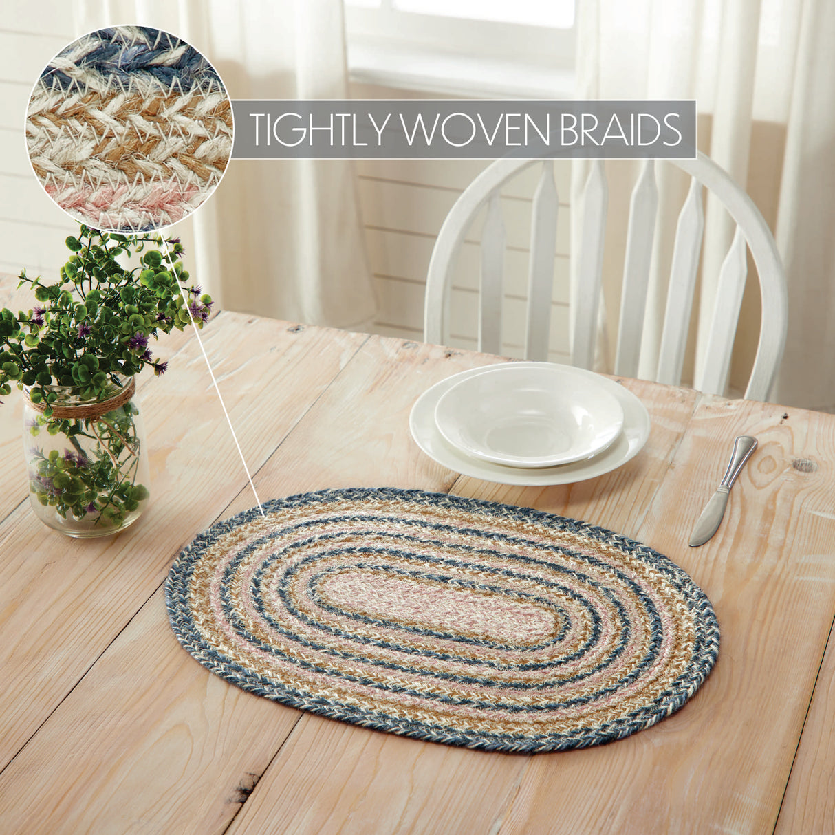 Kaila Jute Oval Placemat 13x19, 6 Pack 6 Pack