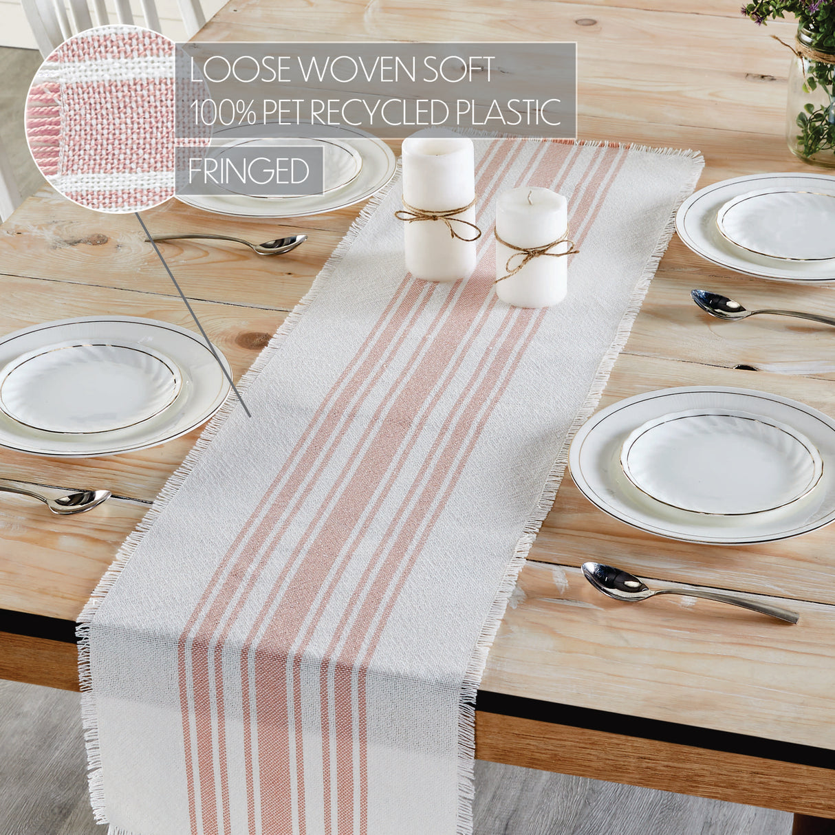 Antique White Stripe Coral Indoor/Outdoor Runner 12x48