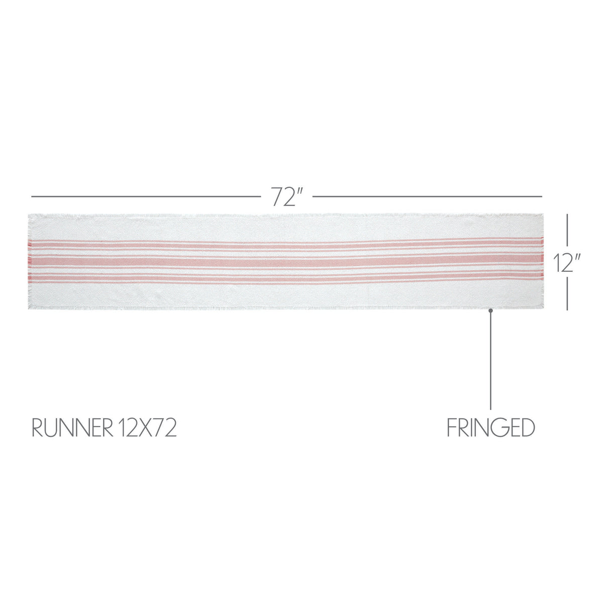 Antique White Stripe Coral 12x72 Table Runner & 6 pc 13x19 Placemat Set