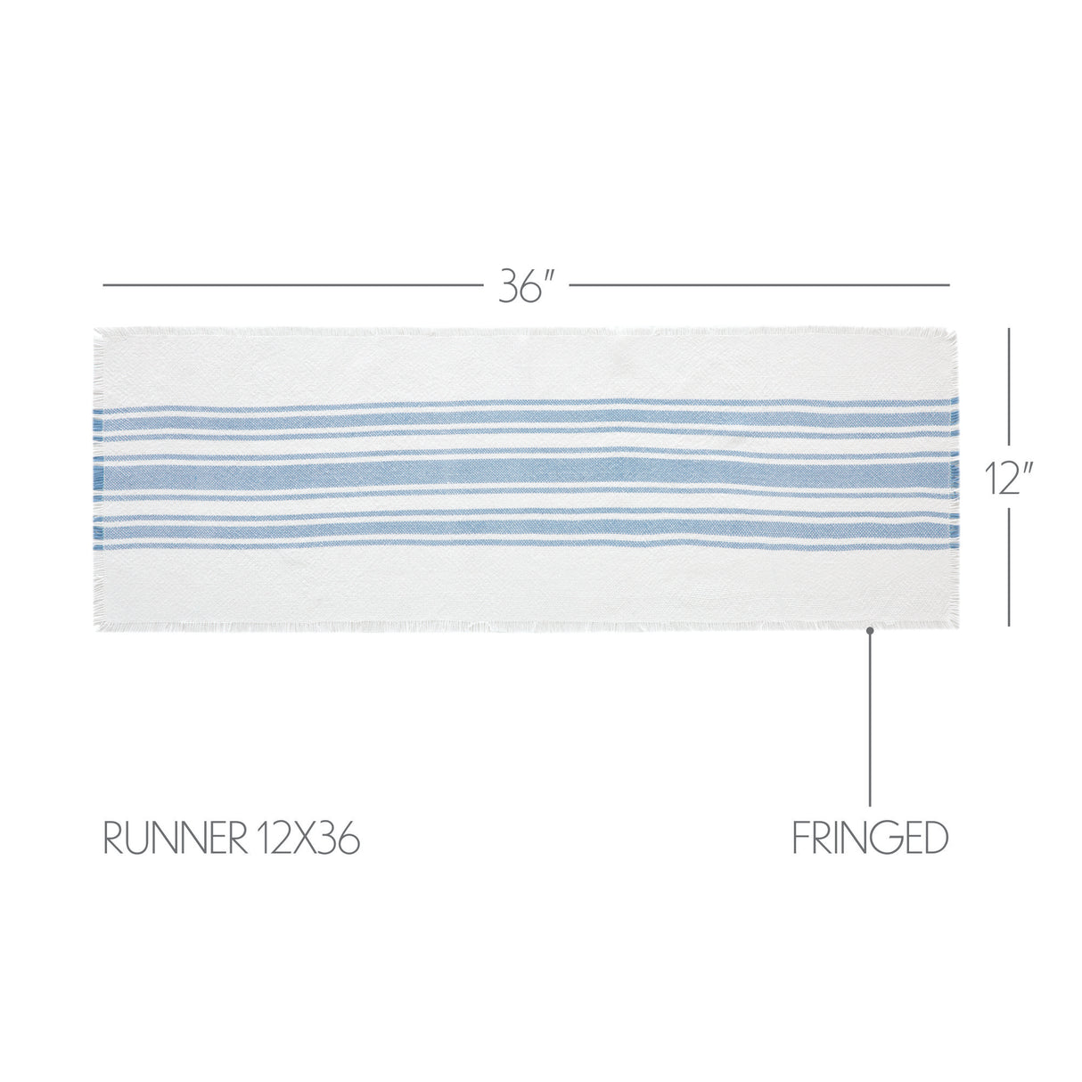 Antique White Stripe Blue Indoor/Outdoor Runner 12x36
