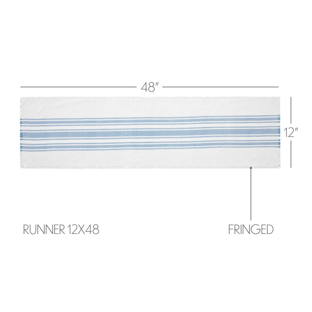 Antique White Stripe Blue Indoor/Outdoor Runner 12x48