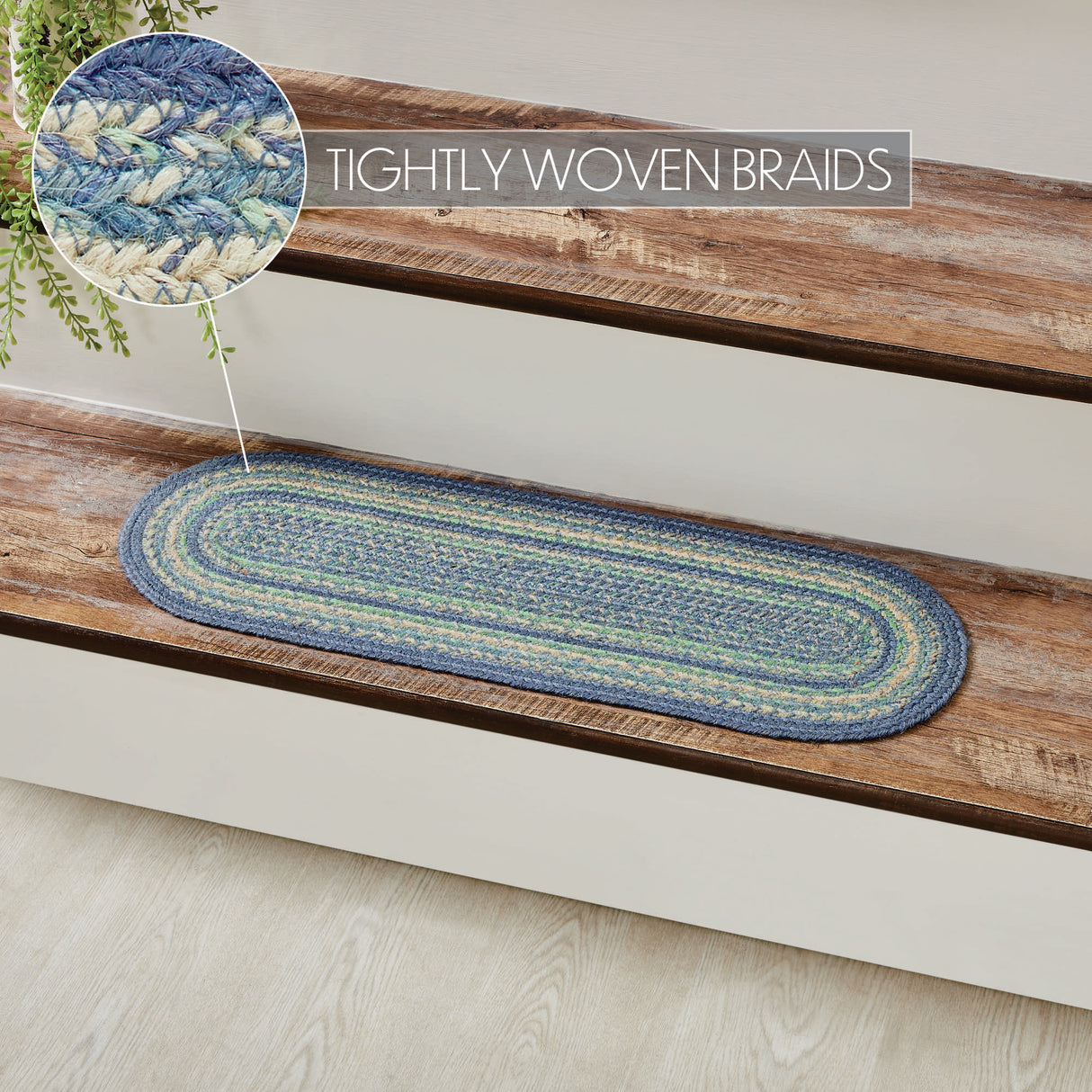 Jolie Jute Stair Tread Oval Latex 8.5x27, Set of 7