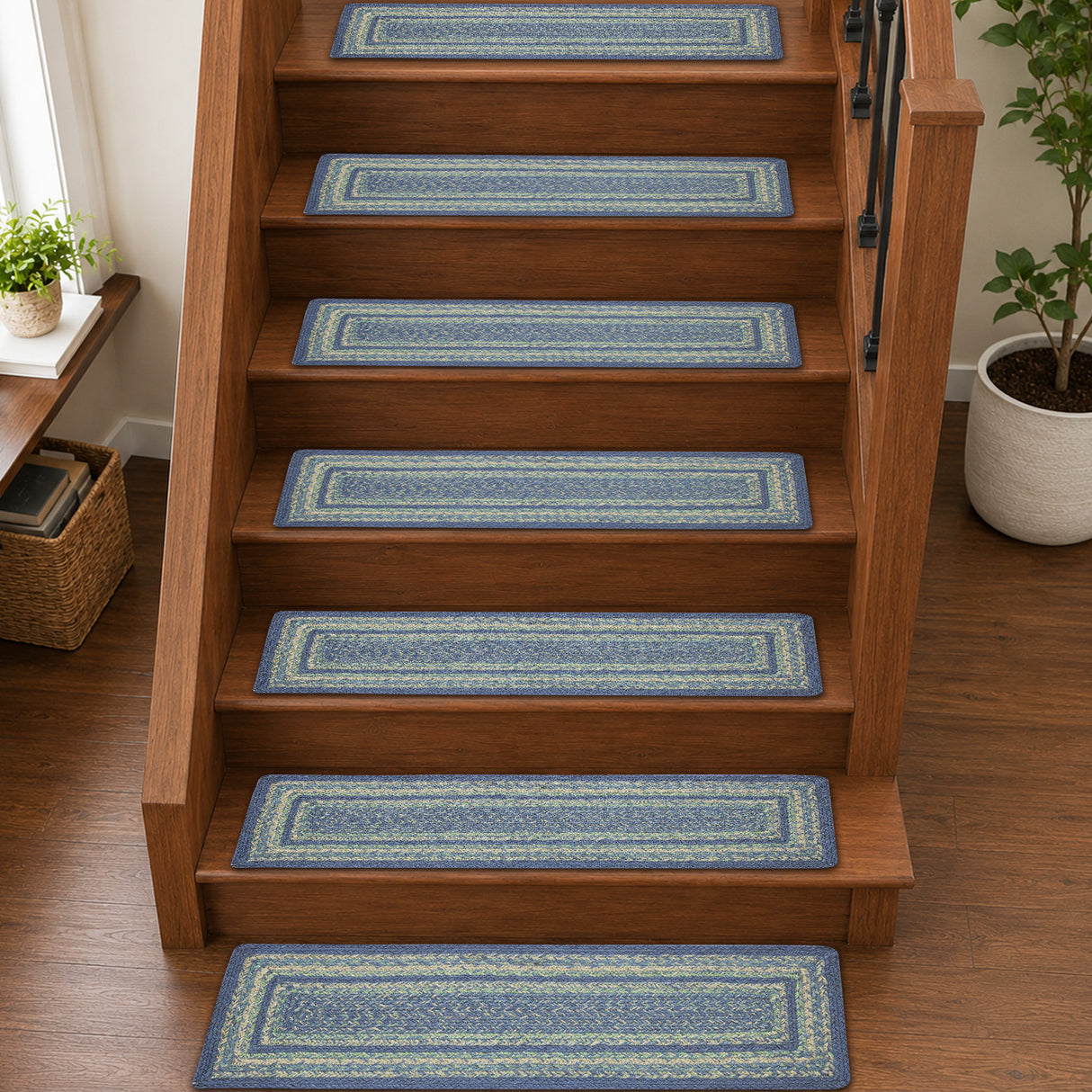 Jolie Jute Stair Tread Rect Latex 8.5x27, Set of 7