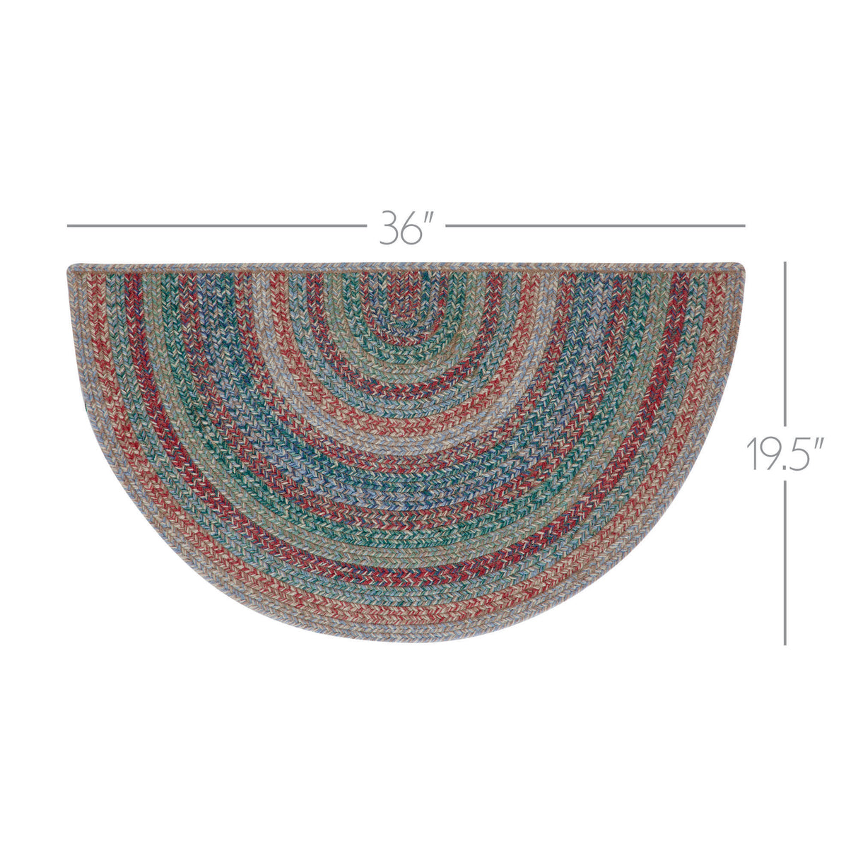 Multi Jute Rug Half Circle 19.5x36