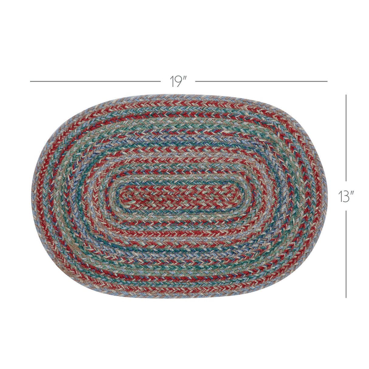 Multi Jute Oval Placemat 13x19