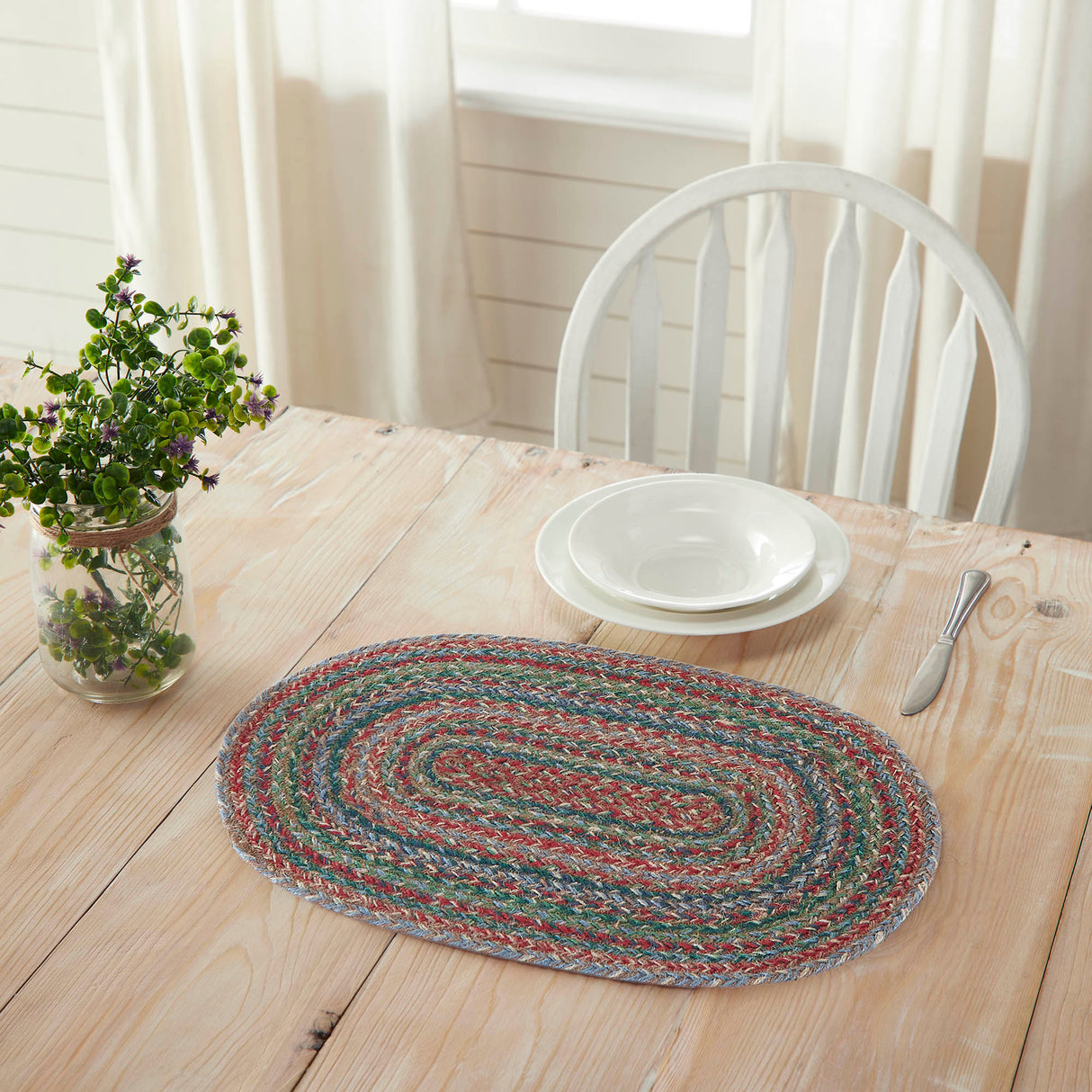 Multi Jute Oval Placemat 13x19, 2 Pack