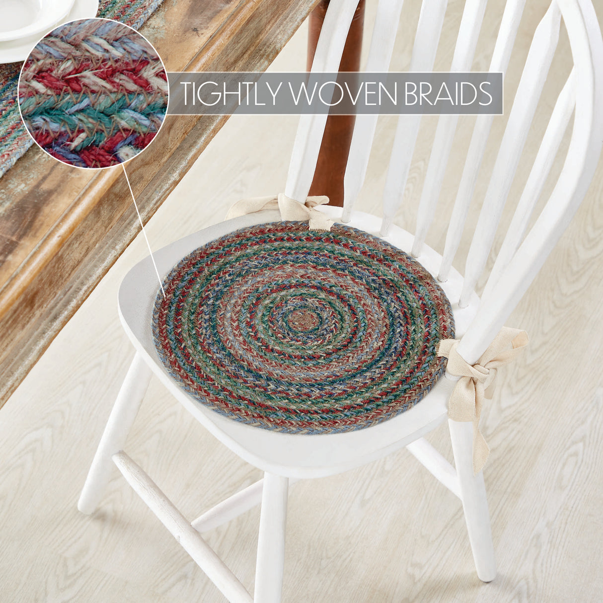 Multi Braided 15 Inch Jute Chair Pad
