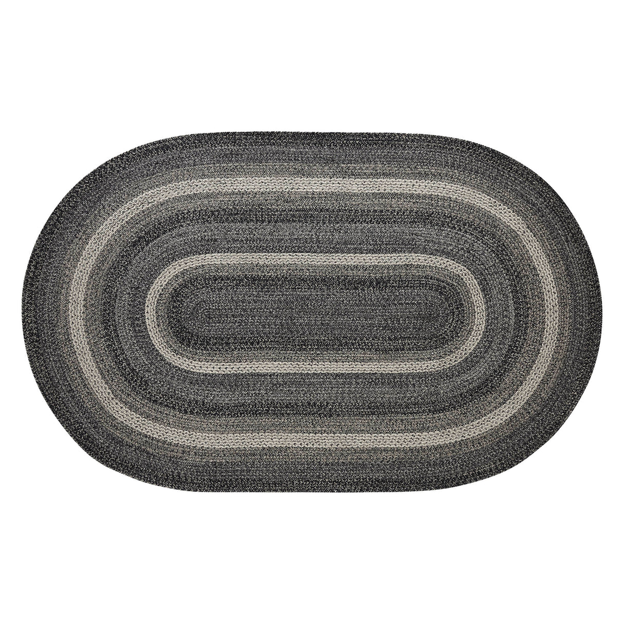 Sawyer Mill Black White Jute Rug Oval w/ Pad 60x96
