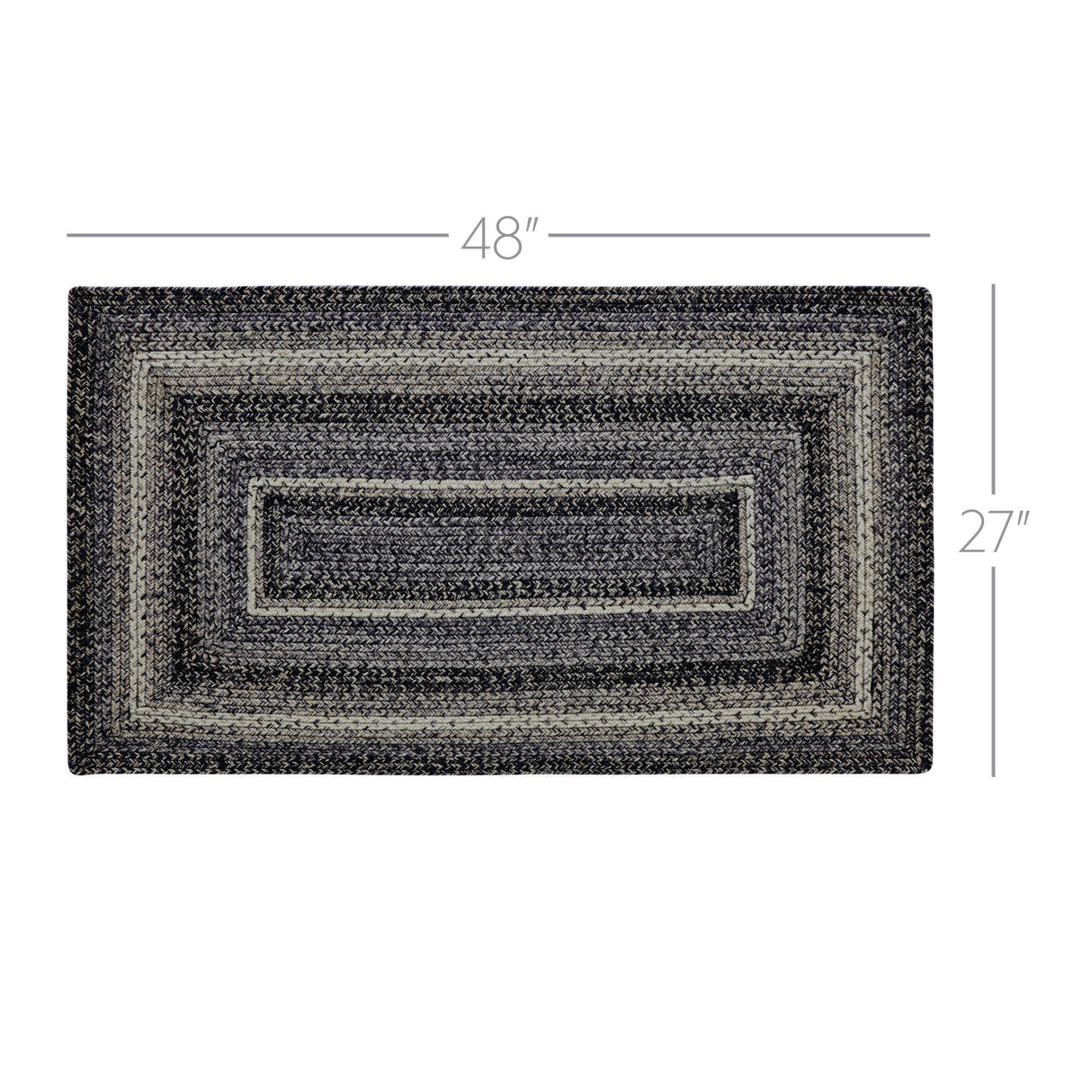 Sawyer Mill Black White Jute Rug Rect w/ Pad 27x48