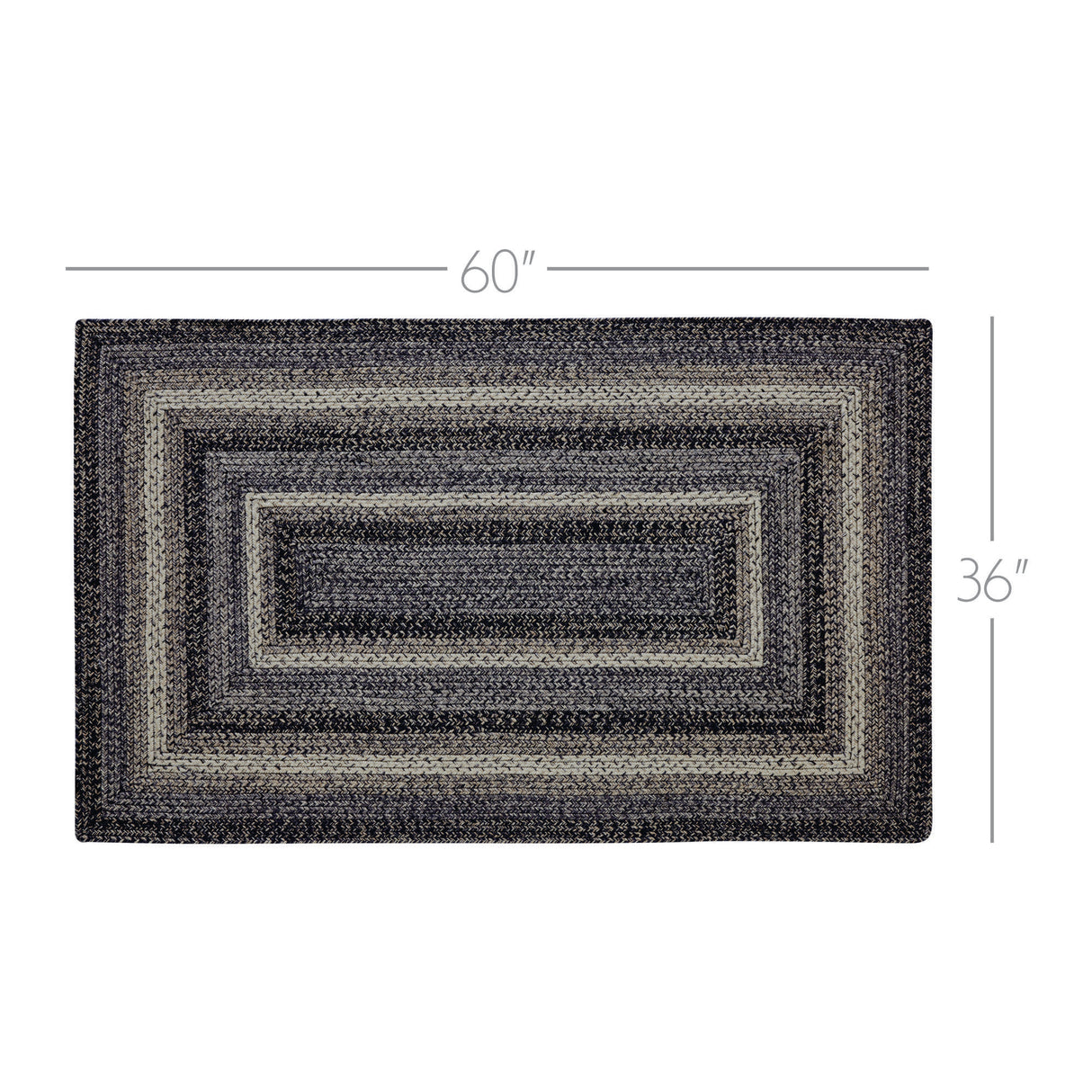 Sawyer Mill Black White Jute Rug Rect w/ Pad 36x60
