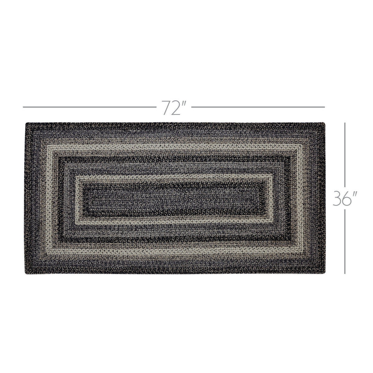 Sawyer Mill Black White Jute Rug Rect w/ Pad 36x72