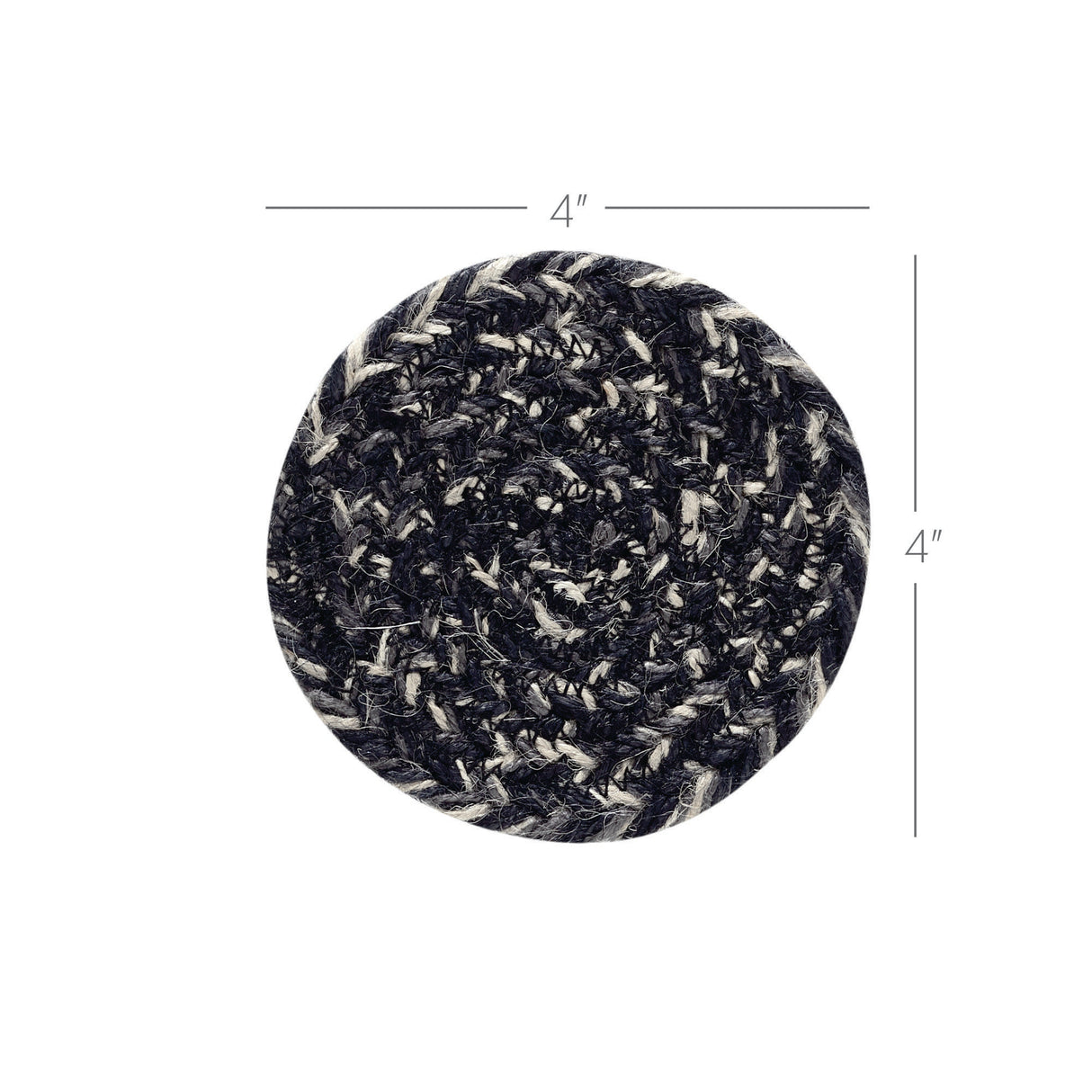 Sawyer Mill Black White Jute Coaster Set of 6