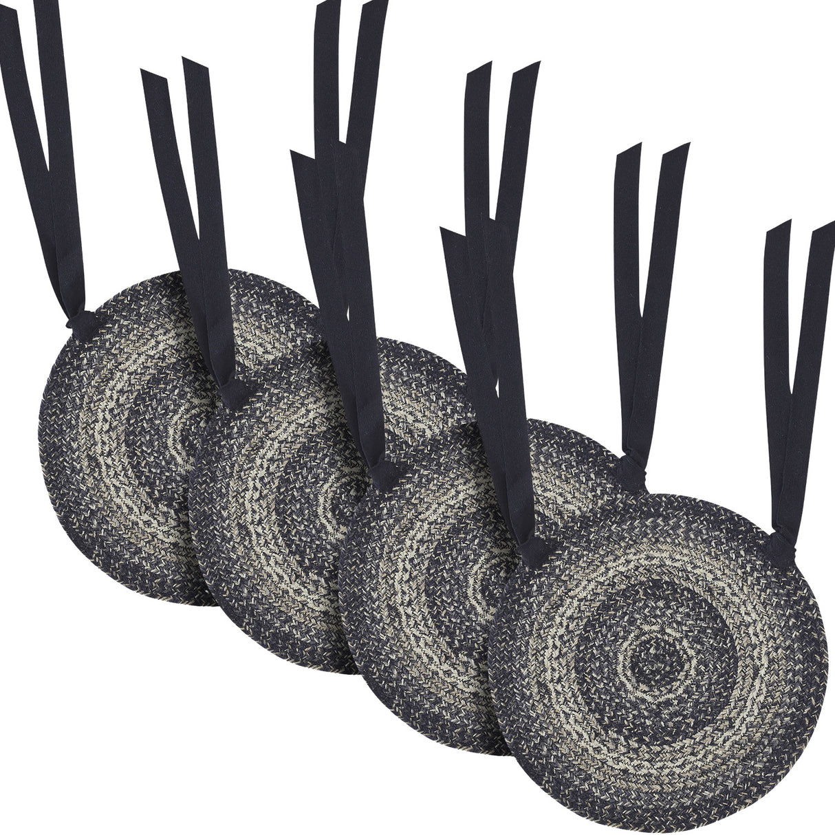 Sawyer Mill Black White 15 Inch Jute Chair Pad