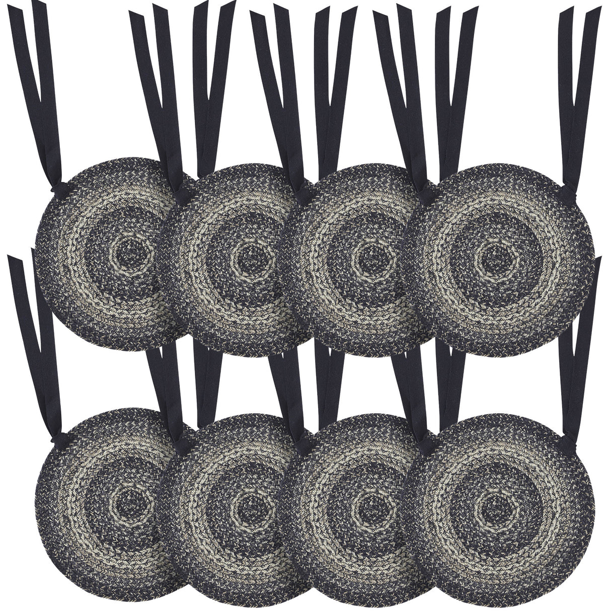 Sawyer Mill Black White 15 Inch Jute Chair Pad