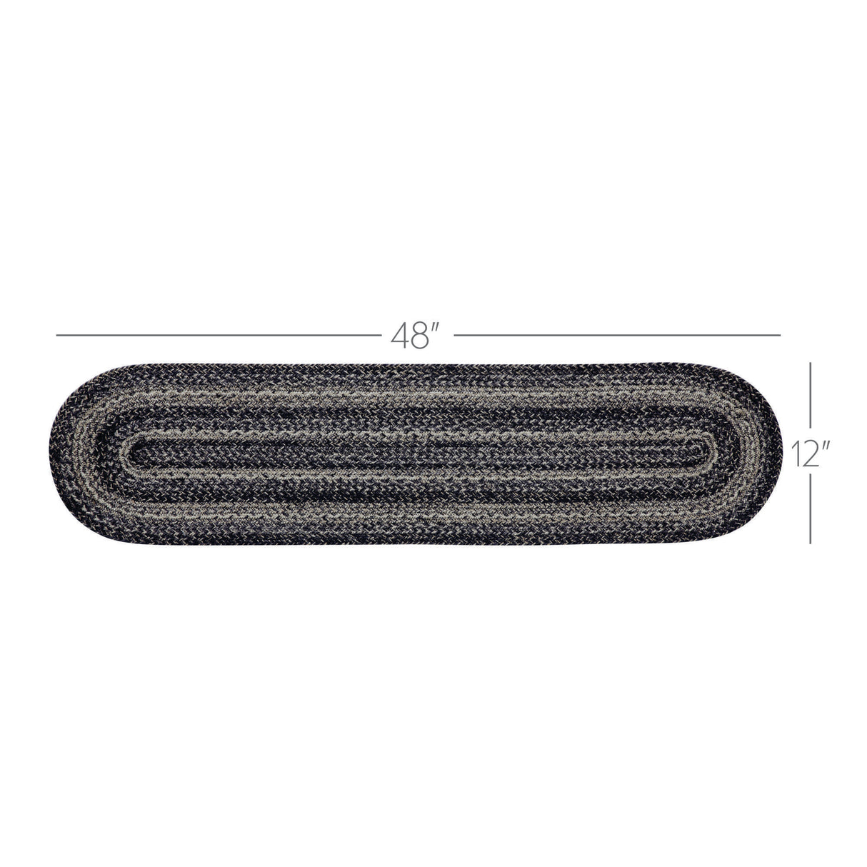 Sawyer Mill Black White Jute Oval Runner 12x48