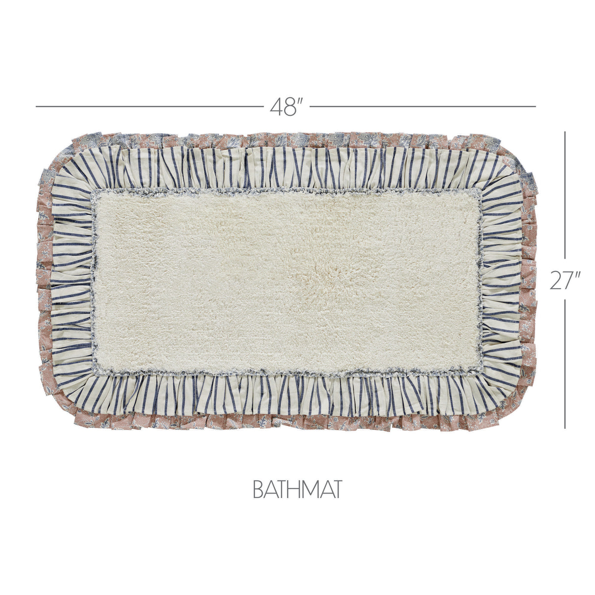 VHC Brands Kaila Creme 2pc Bathhmat Set, 20x30 and 27x48