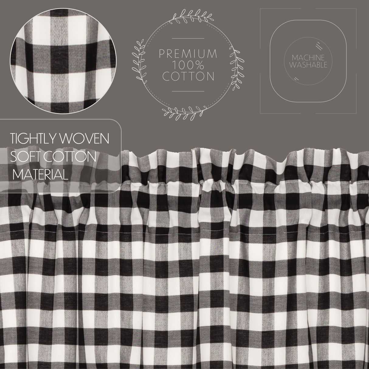 Annie Buffalo Black Check Blackout Panel 84x50