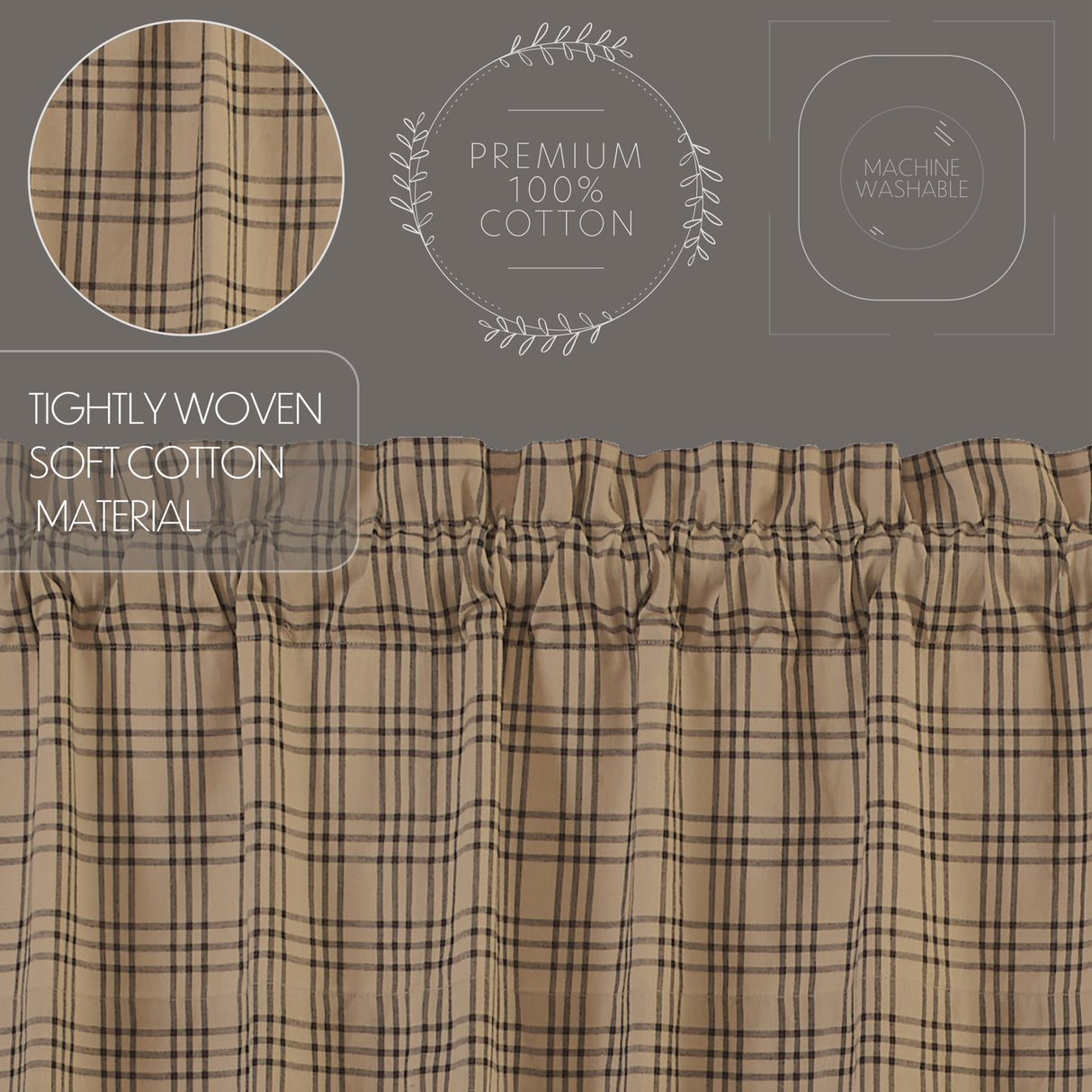 Sawyer Mill Charcoal Plaid Blackout Panel 84x40