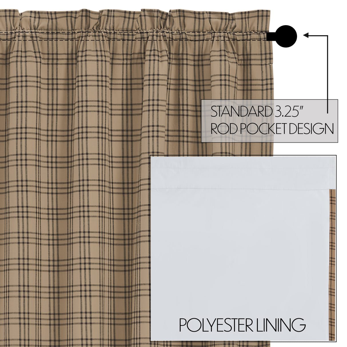 Sawyer Mill Charcoal Plaid Blackout Panel 84x40