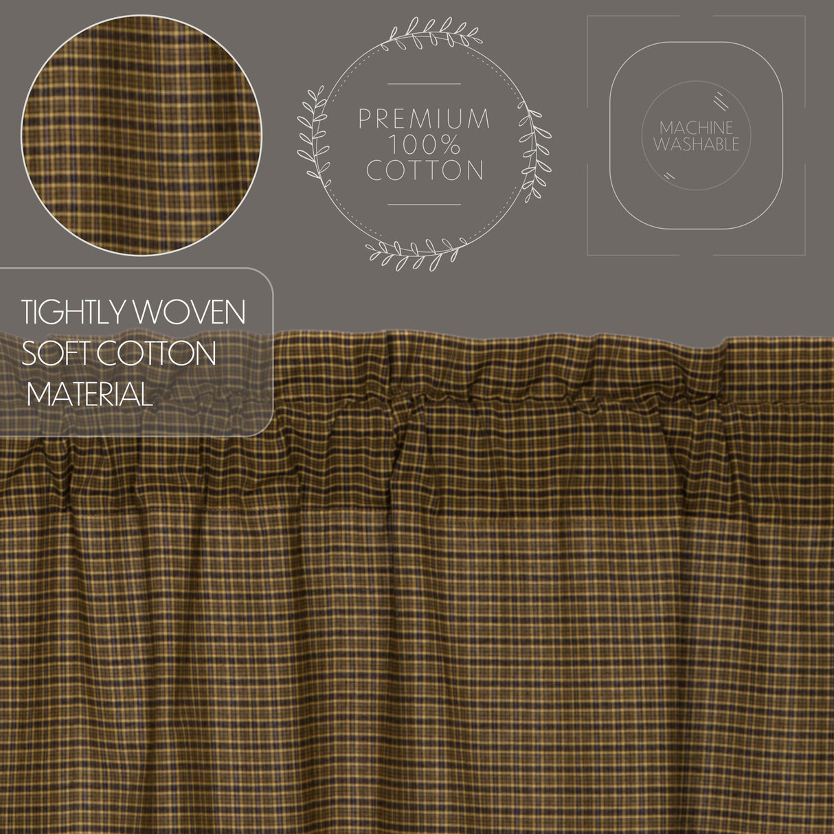 Tea Cabin Green Plaid Blackout Panel 84x50