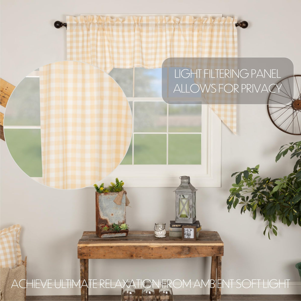 Annie Buffalo Tan Check Swag Set of 4 36x36x16