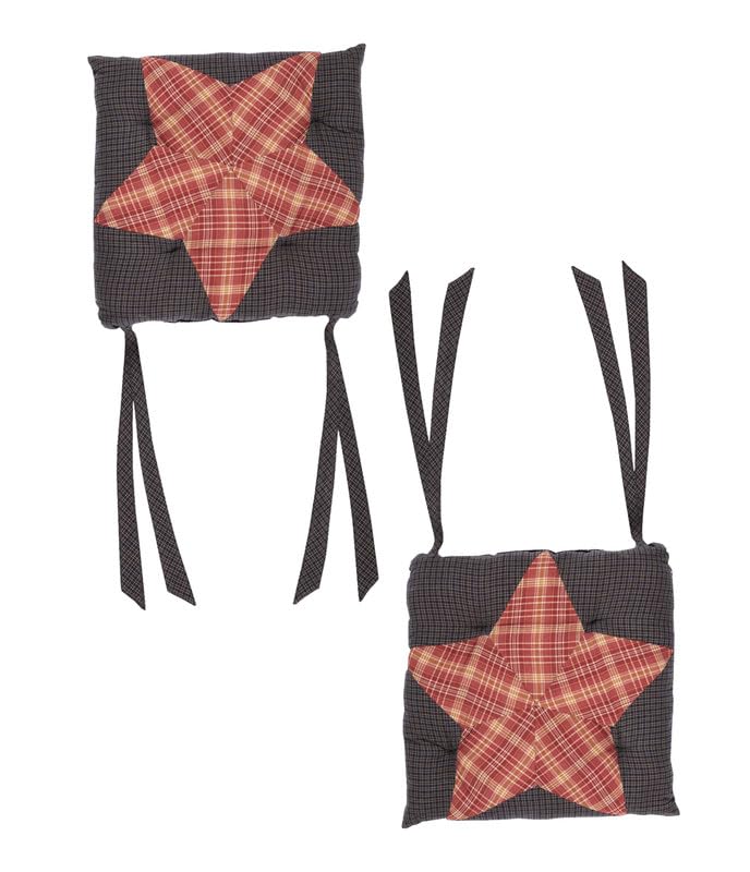 Arlington Chair Pad Patchwork Star Set of 2