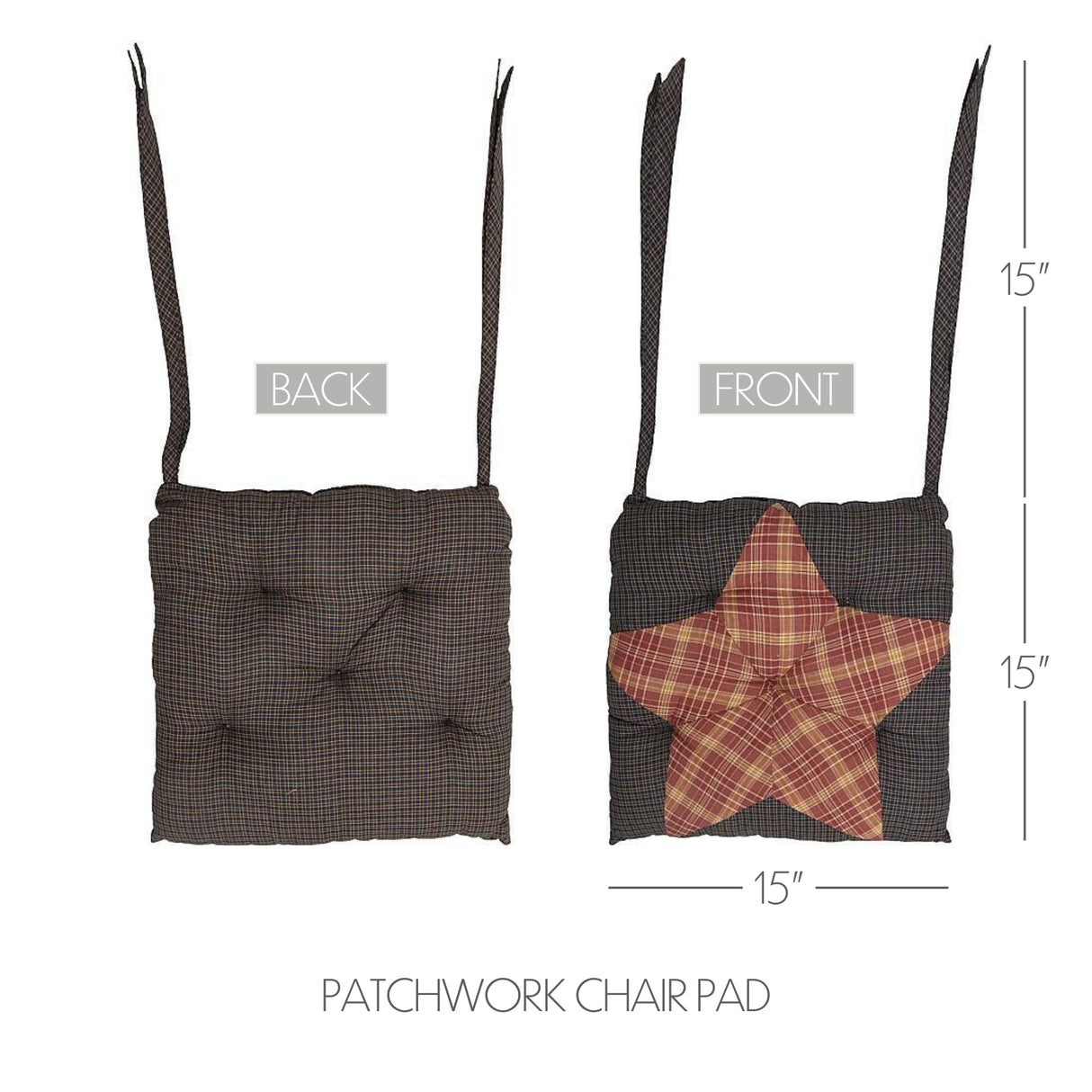 Arlington Chair Pad Patchwork Star Set of 2
