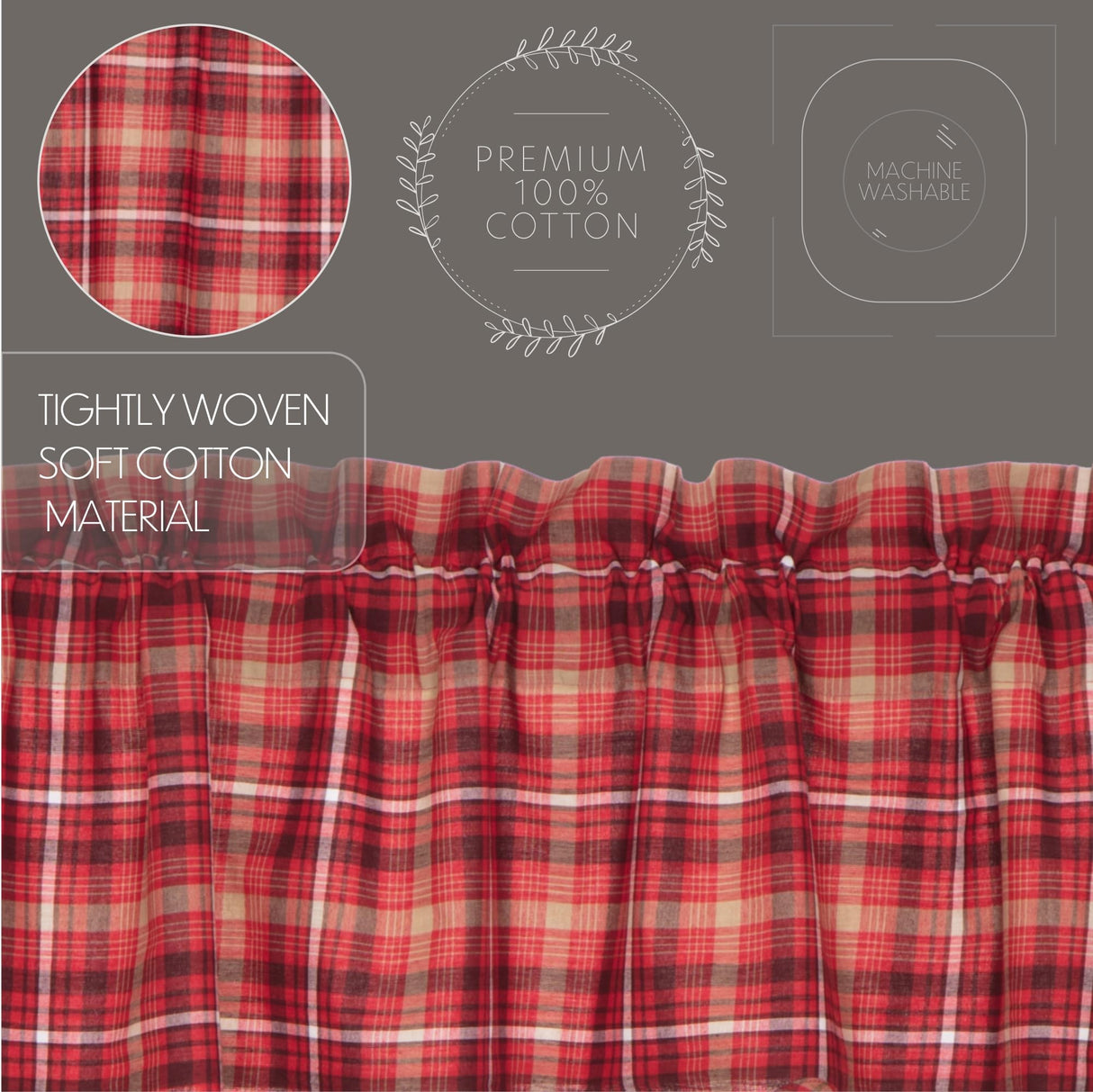 Braxton Scalloped Valance Set of 2 16x90