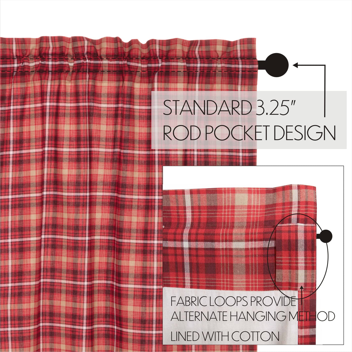 Braxton Scalloped Valance Set of 2 16x90