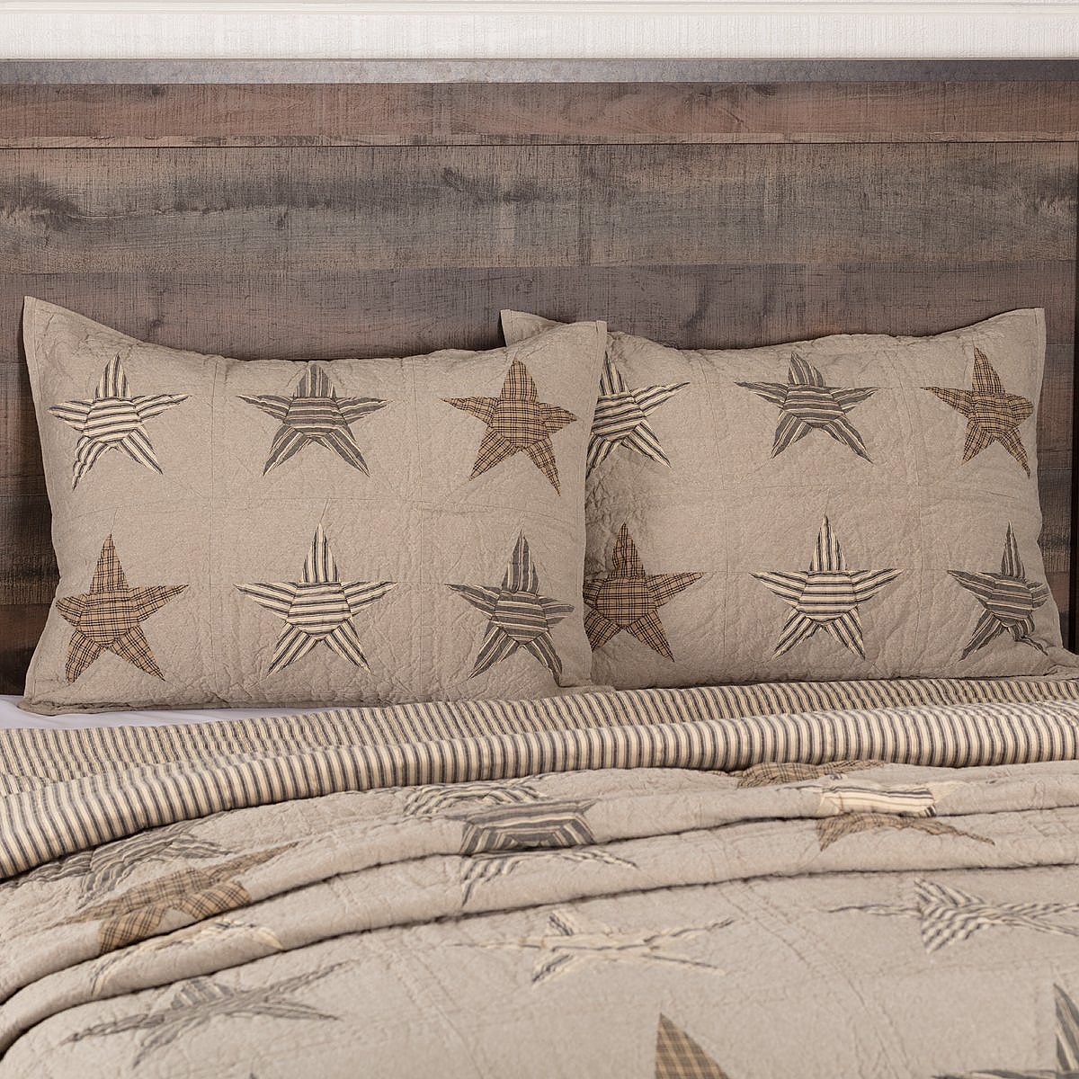 Sawyer Mill Star Charcoal Standard Sham Set of 2 21x27