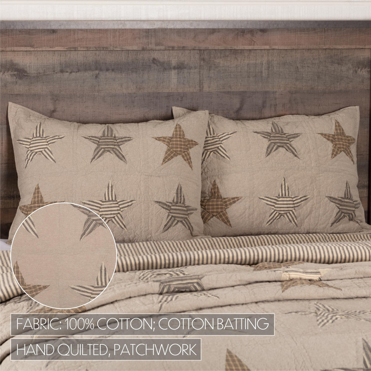 Sawyer Mill Star Charcoal Standard Sham Set of 2 21x27