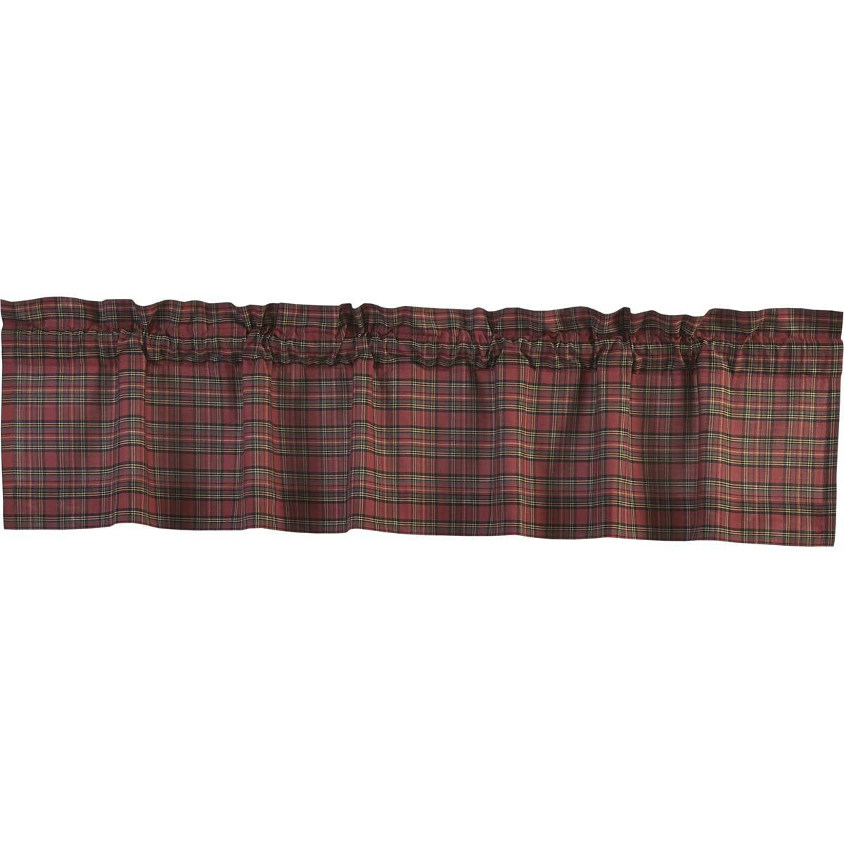 Tartan Red Plaid Valance Set of 2 16x72