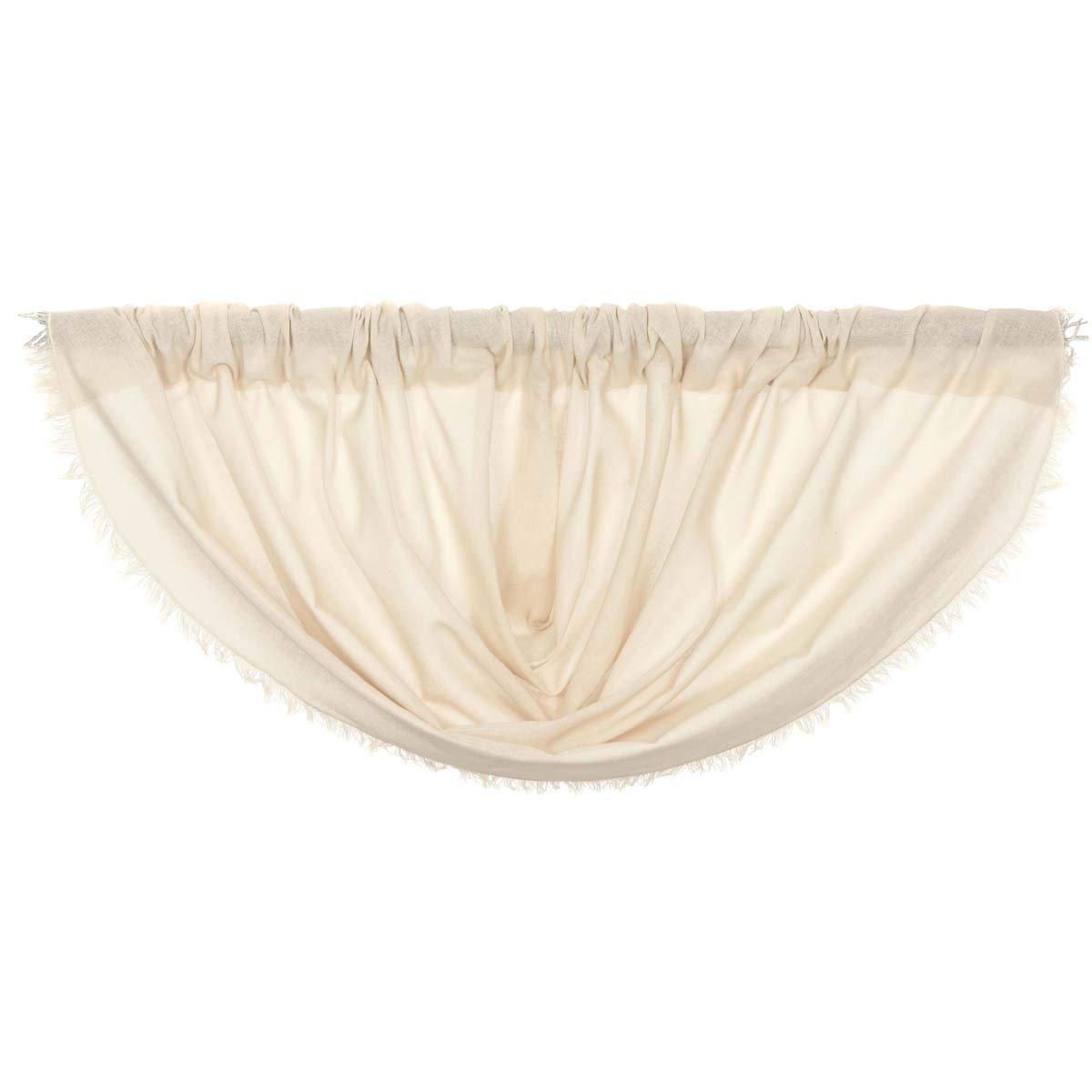 Tobacco Cloth Natural Balloon Valance Set of 2 Fringed 15x60