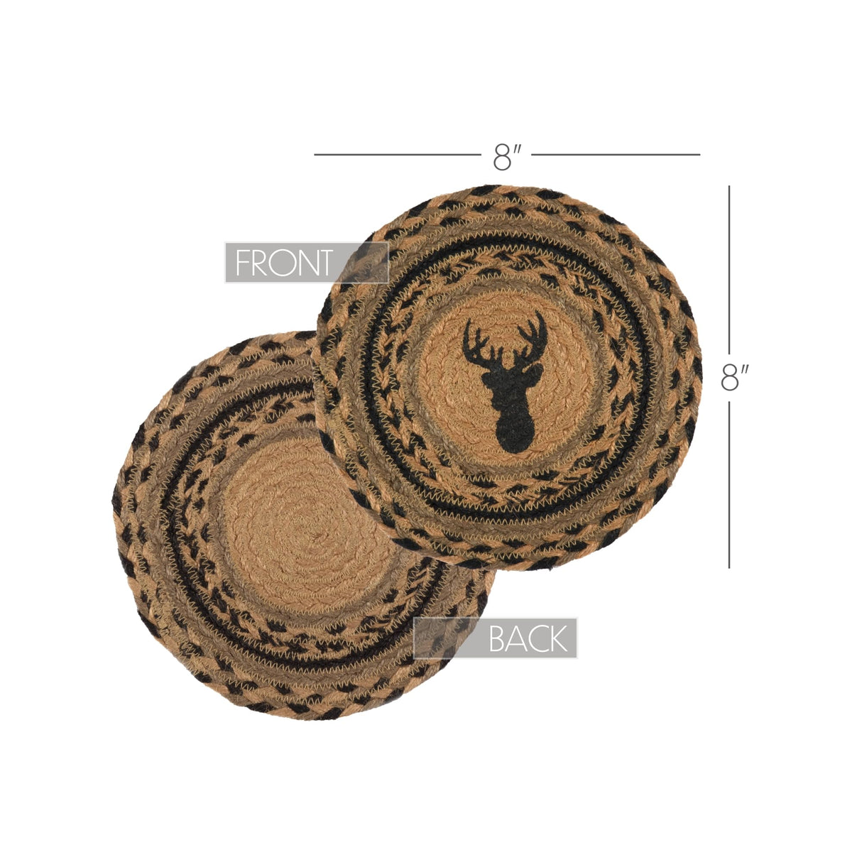 Trophy Mount Jute Trivet 8 inch Diameter Set of 2
