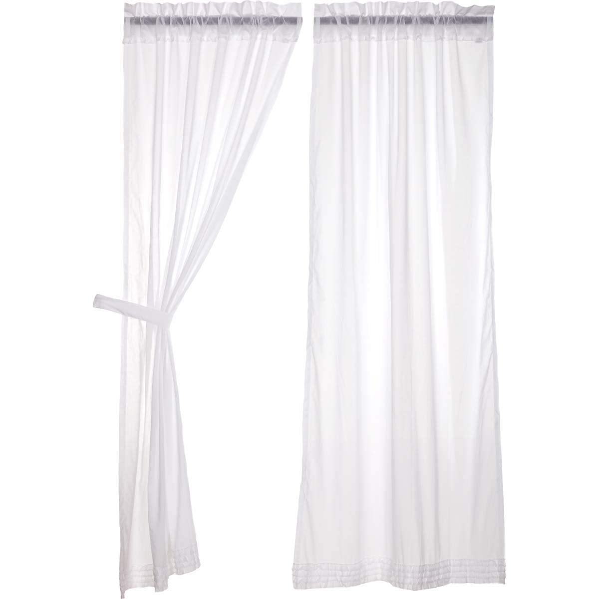 White Ruffled Sheer Panel Set of 4 84x40