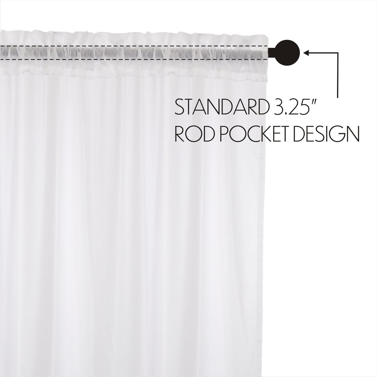 White Ruffled Sheer Valance Set of 2 16x72
