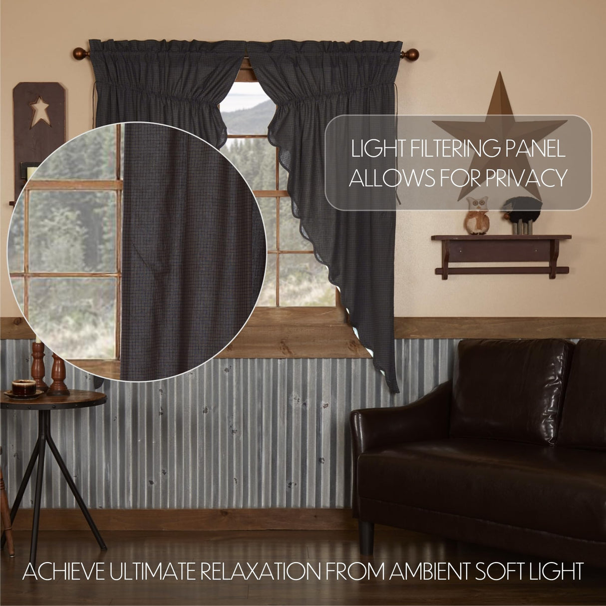 Arlington Prairie Short Panel Scalloped Set of 4 63x36x18